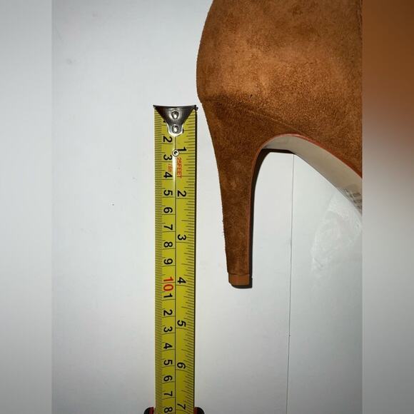 Marc Fisher Zipper Brown Suede Peeptoe Booties Size 9.5 NWOT - Picture 7 of 7